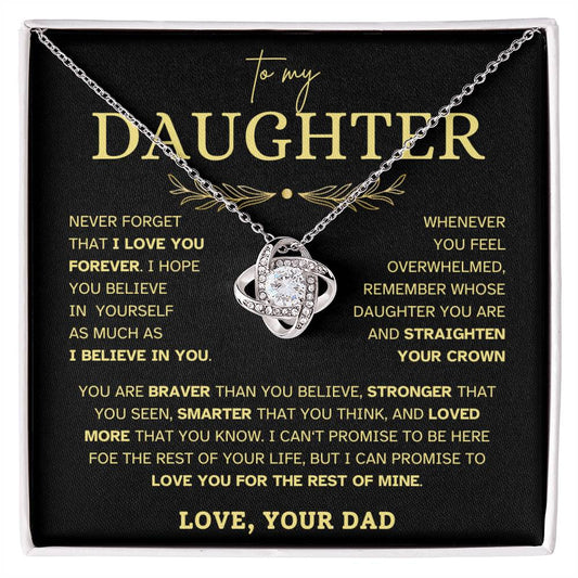 To My Daughter -  Love Knot Necklace