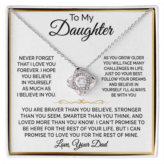 To My Daughter - Love Knot Necklace