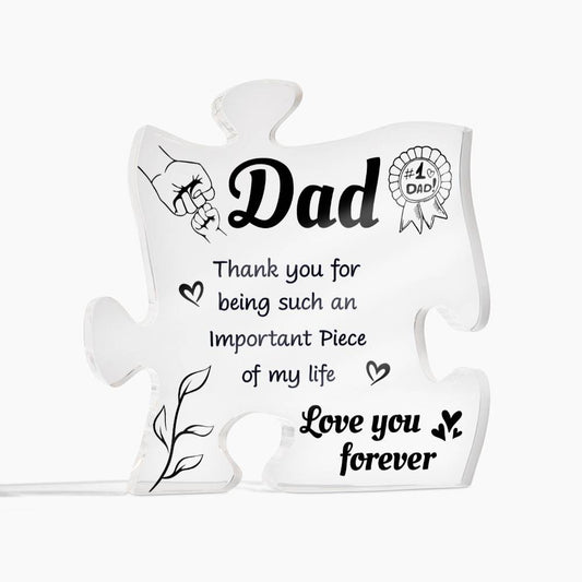 Dad Love You Forever - Printed Acrylic Puzzle Plaque